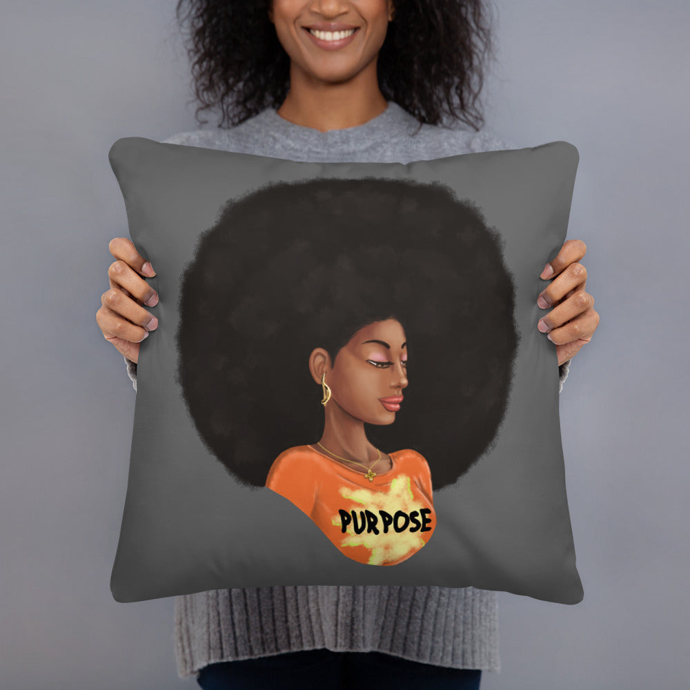 Purpose (Gray) Throw Pillow