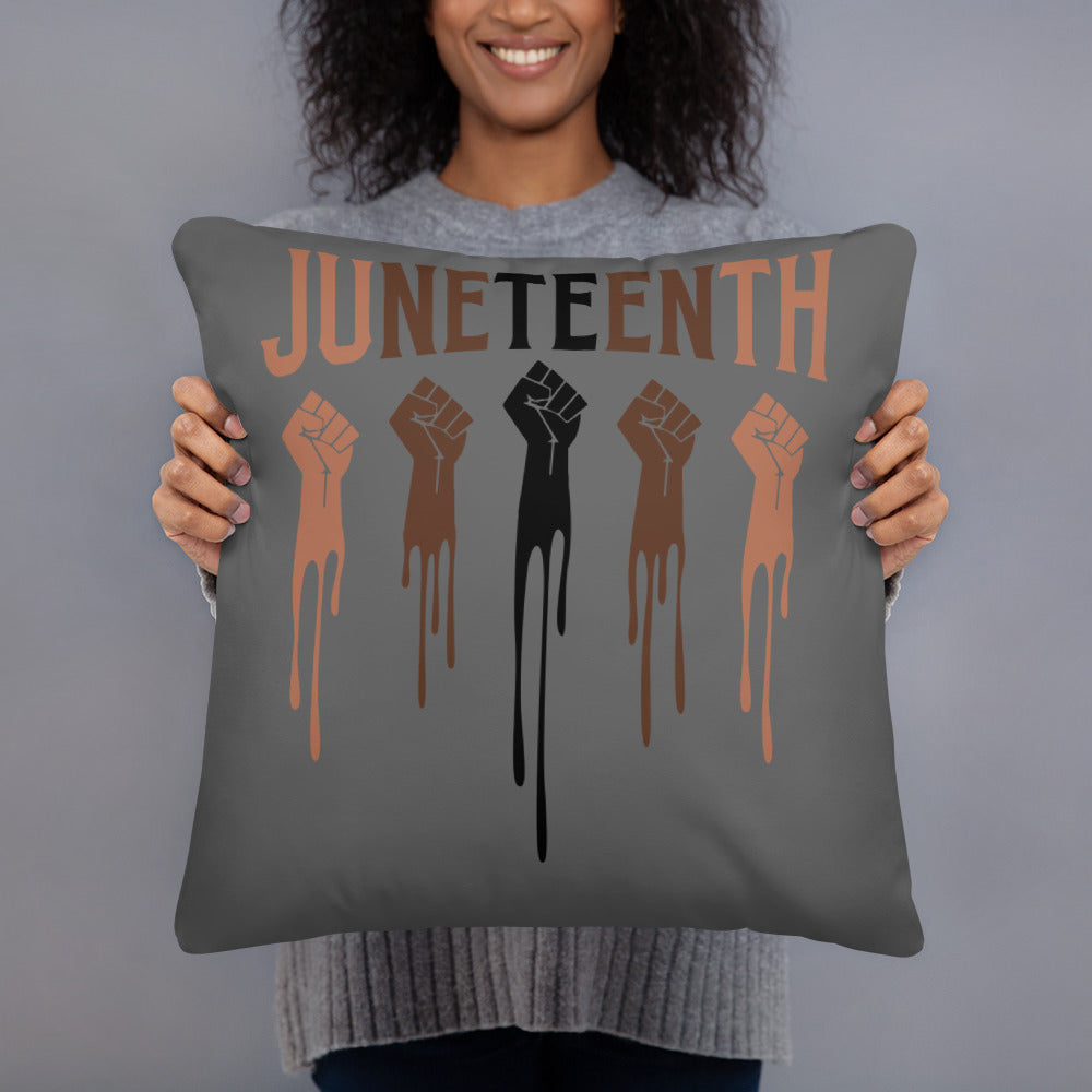 Juneteenth (Gray) Throw Pillow