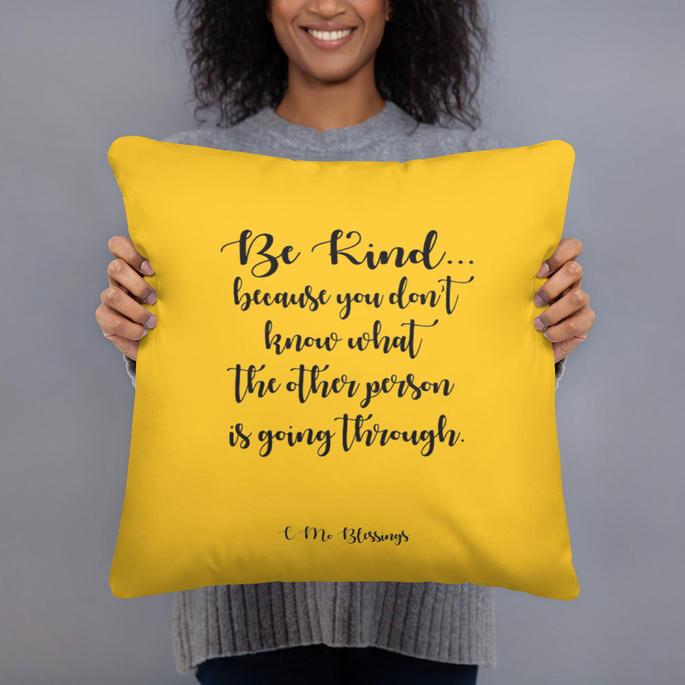 Be Kind (Yellow) Throw Pillow