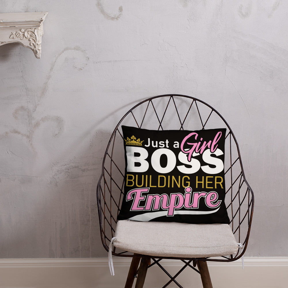 Girl Boss (Black) Throw Pillow