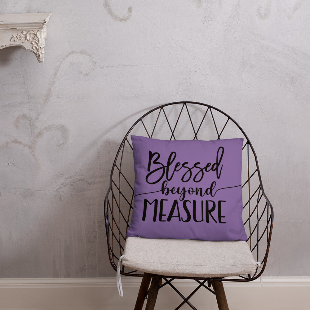 Blessed Beyond Measure (Purple) Throw Pillow
