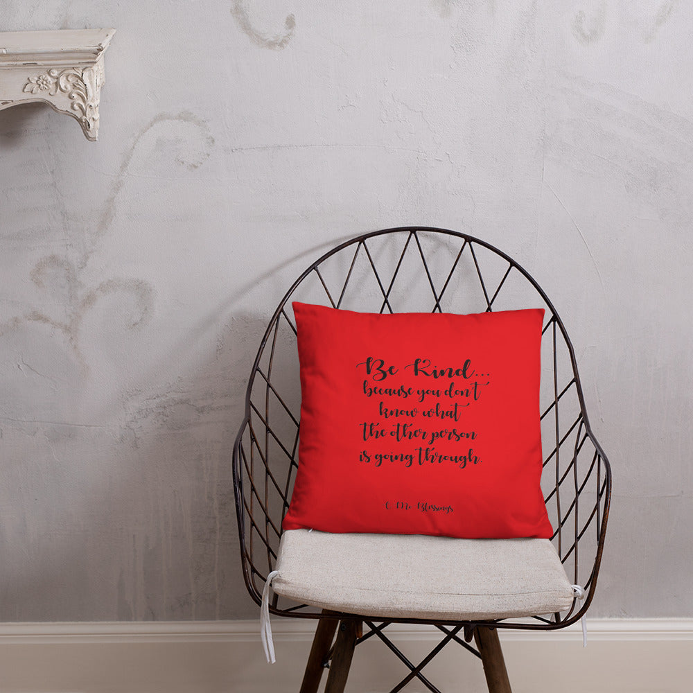 Be Kind (Red) Throw Pillow