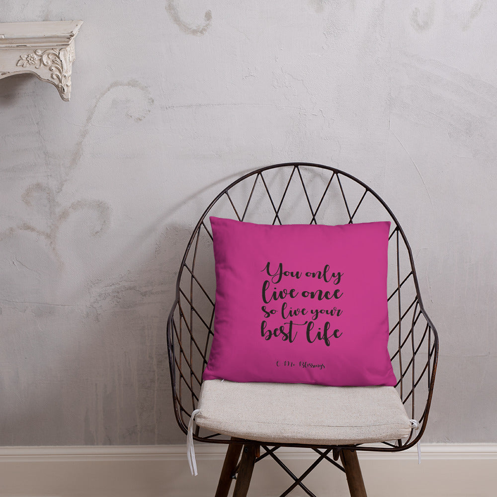 Best Life (Pink) Throw Pillow
