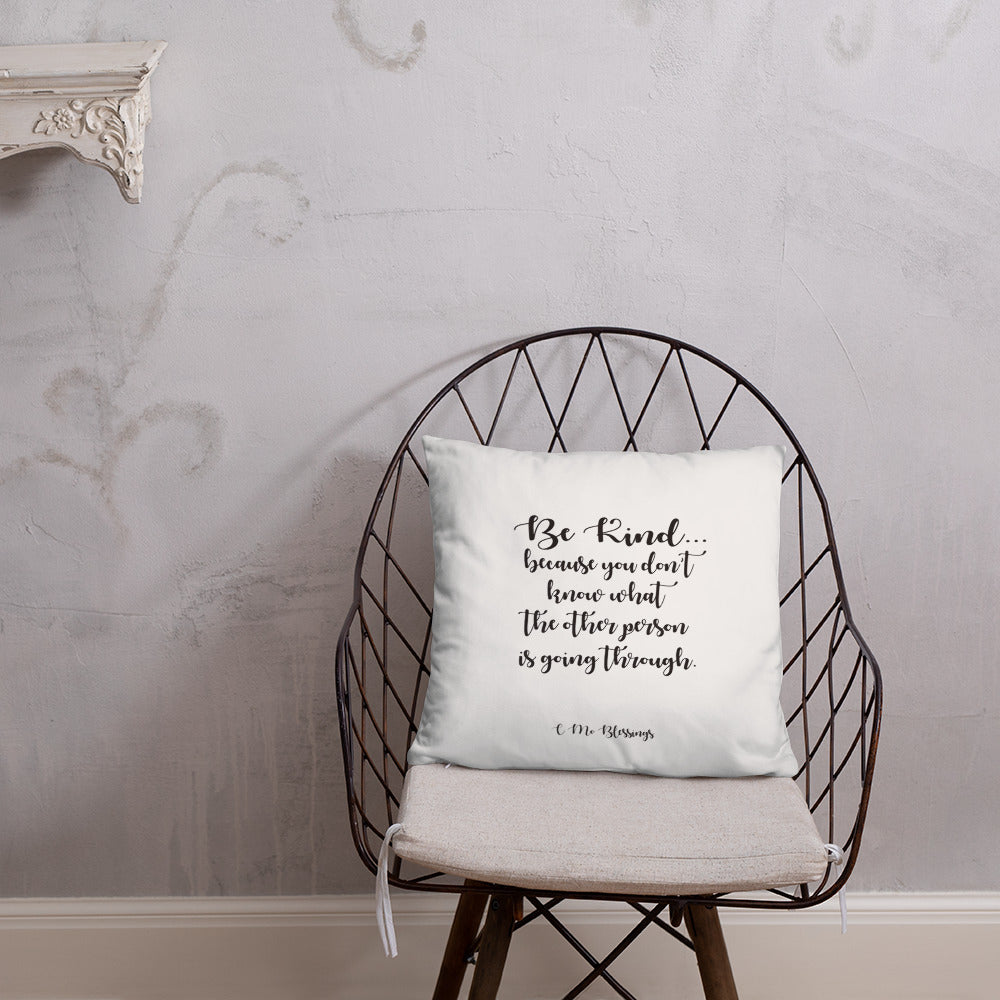 Be Kind (White) Throw Pillow