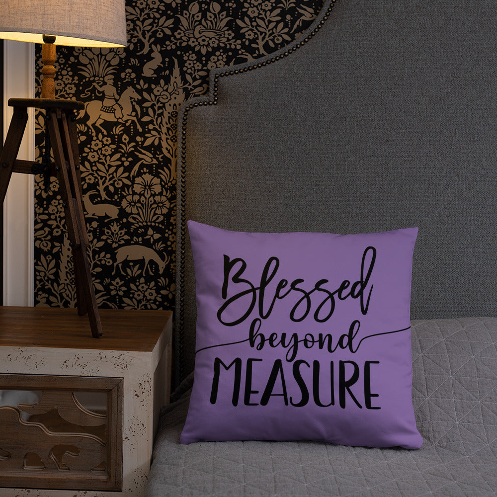 Blessed Beyond Measure (Purple) Throw Pillow