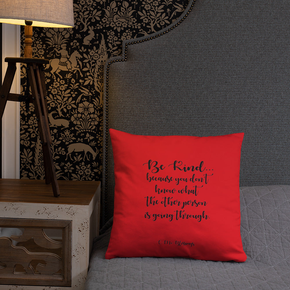 Be Kind (Red) Throw Pillow