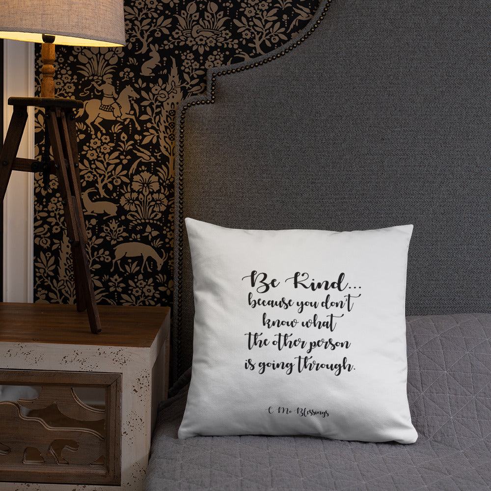 Be Kind (White) Throw Pillow