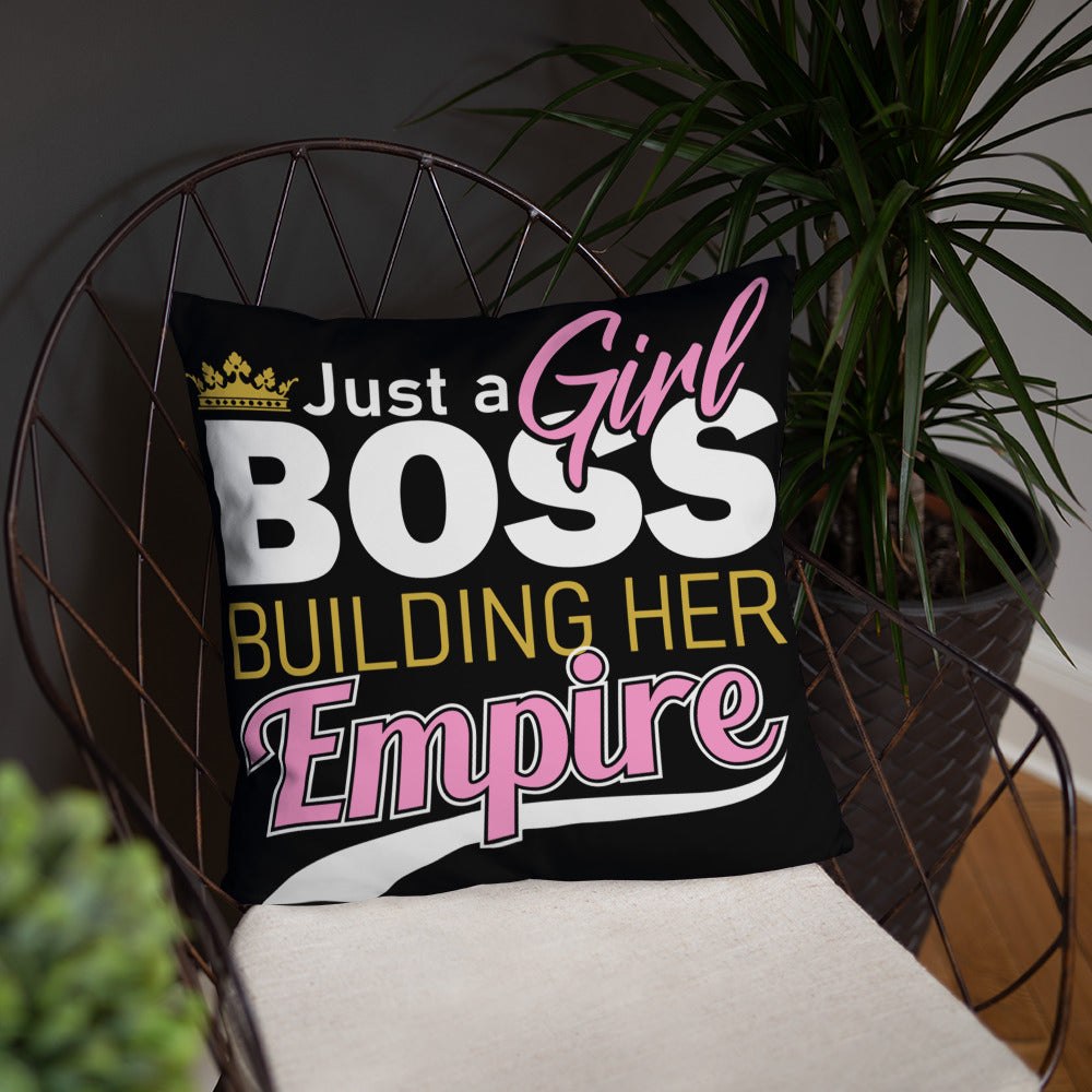 Girl Boss (Black) Throw Pillow
