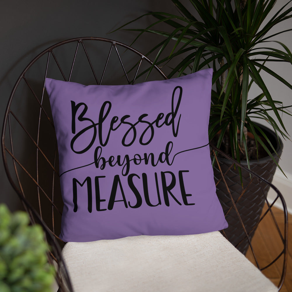 Blessed Beyond Measure (Purple) Throw Pillow