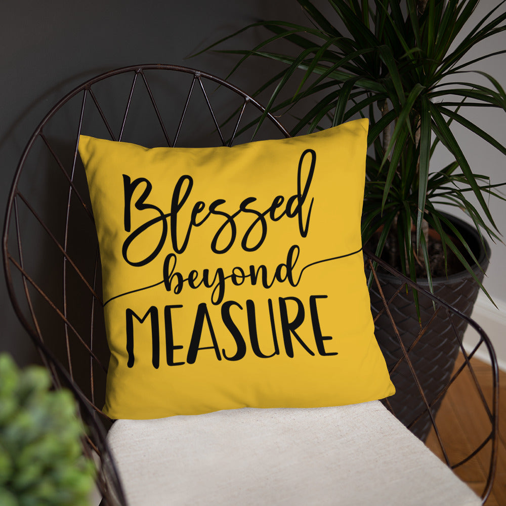 Blessed Beyond Measure (Yellow) Throw Pillow