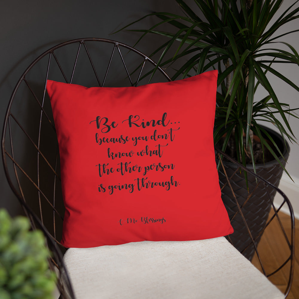 Be Kind (Red) Throw Pillow