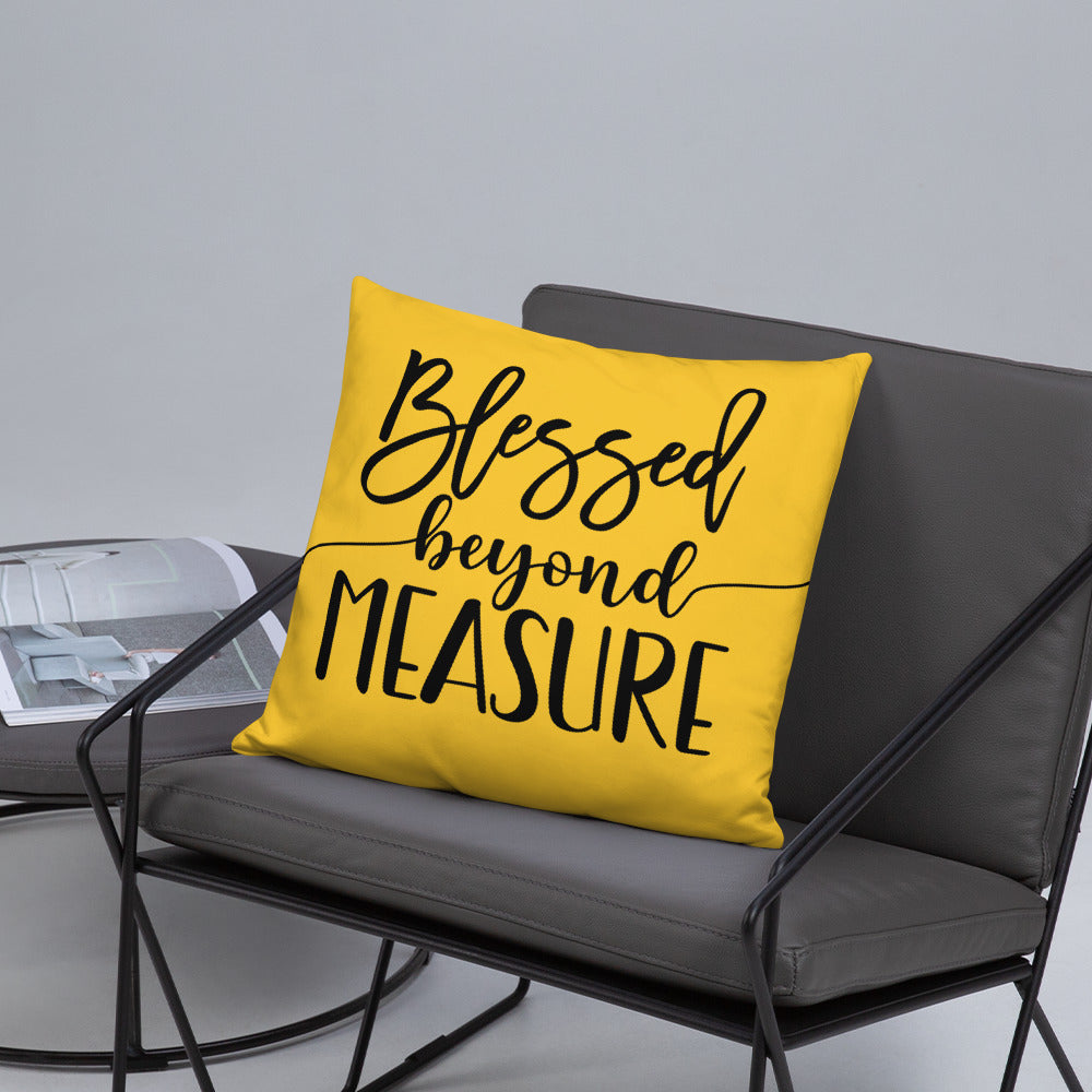 Blessed Beyond Measure (Yellow) Throw Pillow