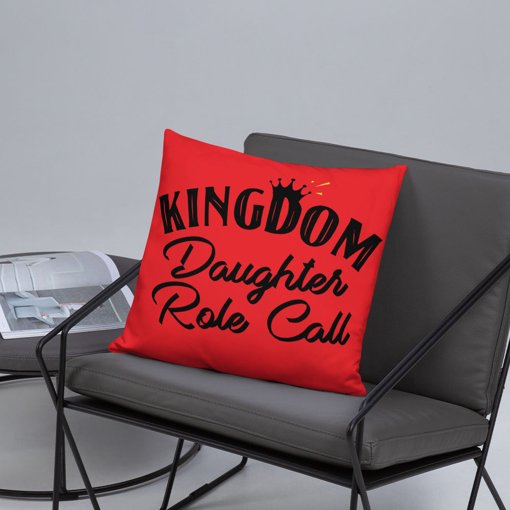Kingdom Daughter Role Call (Red) Throw Pillow