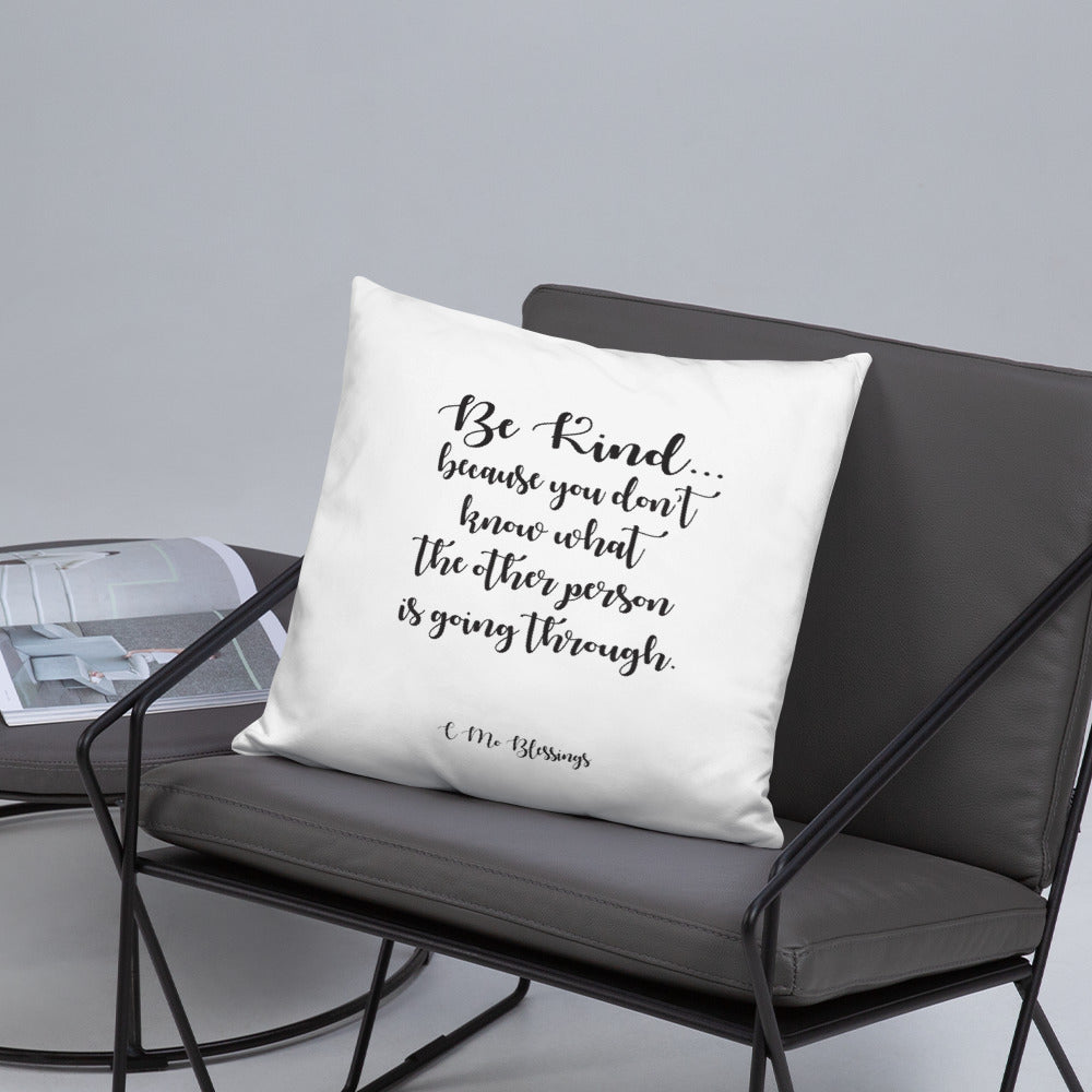 Be Kind (White) Throw Pillow