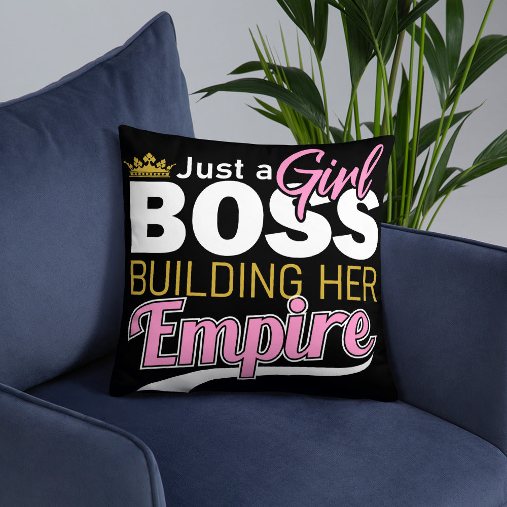 Girl Boss (Black) Throw Pillow