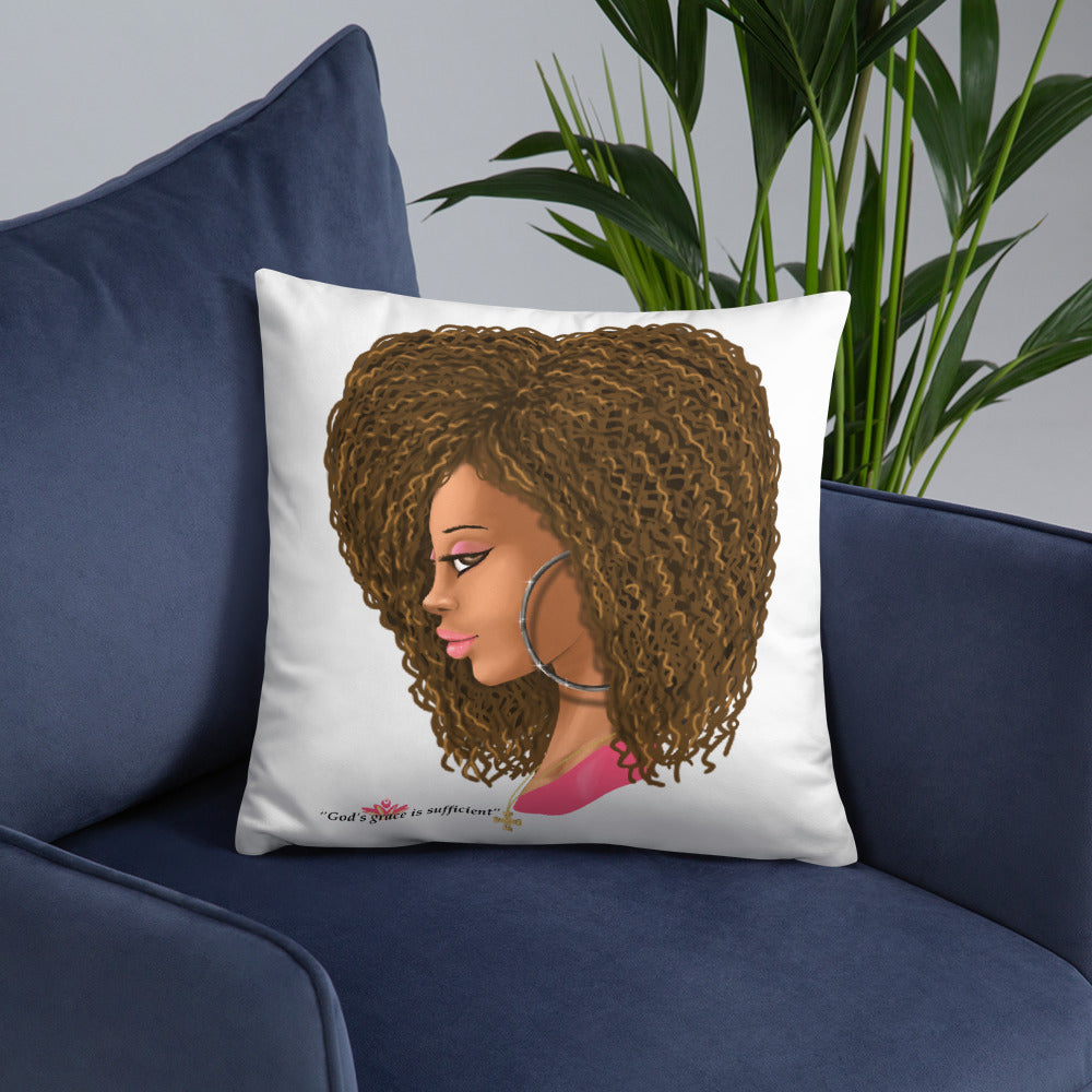 God's Grace is Sufficient (White) Throw Pillow