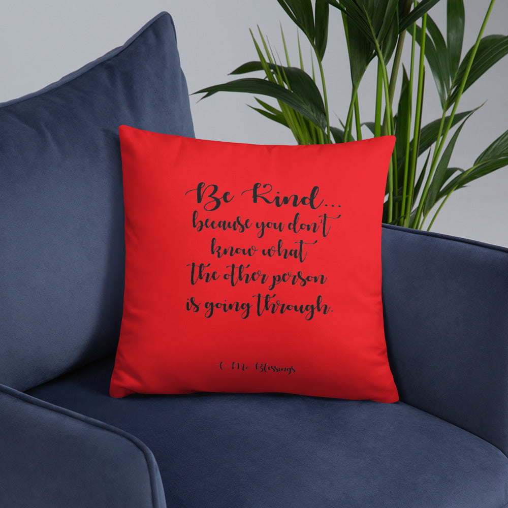 Be Kind (Red) Throw Pillow