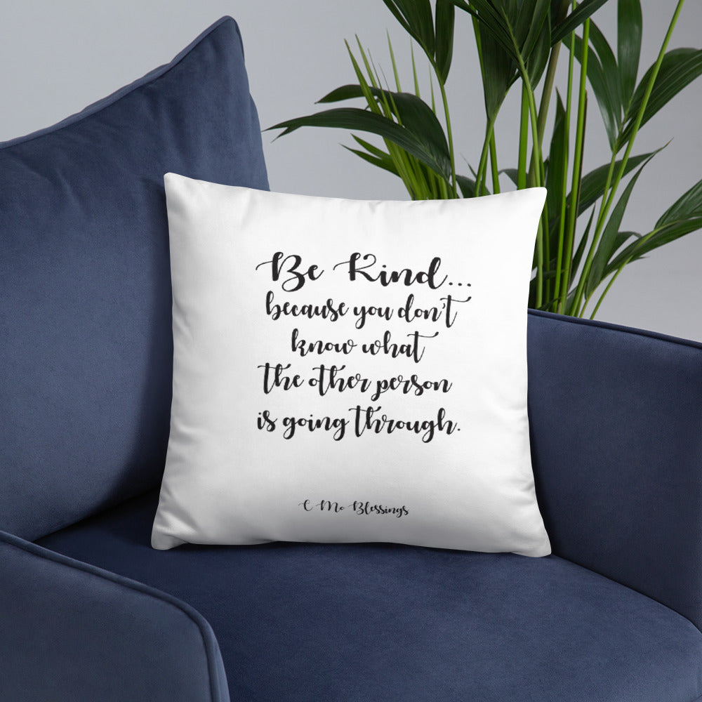 Be Kind (White) Throw Pillow