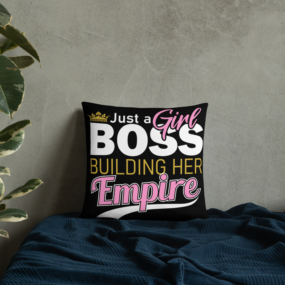 Girl Boss (Black) Throw Pillow