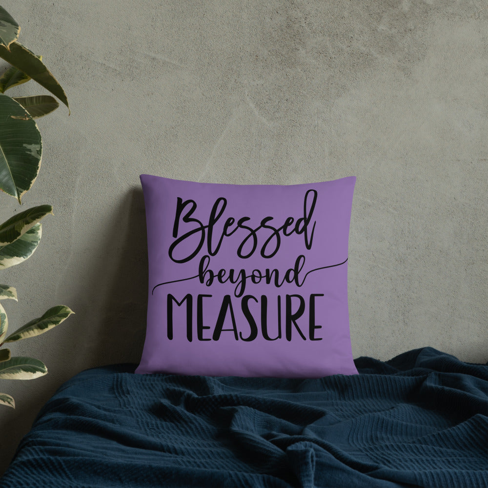 Blessed Beyond Measure (Purple) Throw Pillow