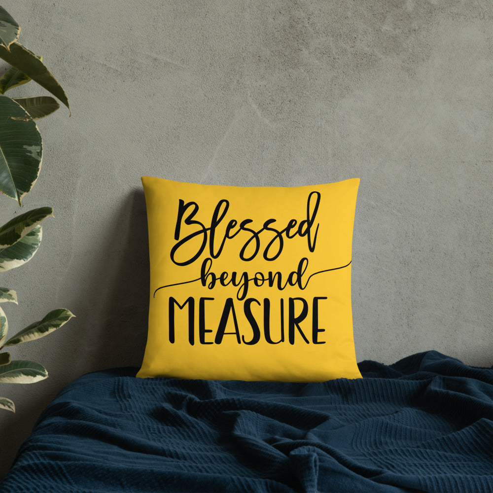 Blessed Beyond Measure (Yellow) Throw Pillow