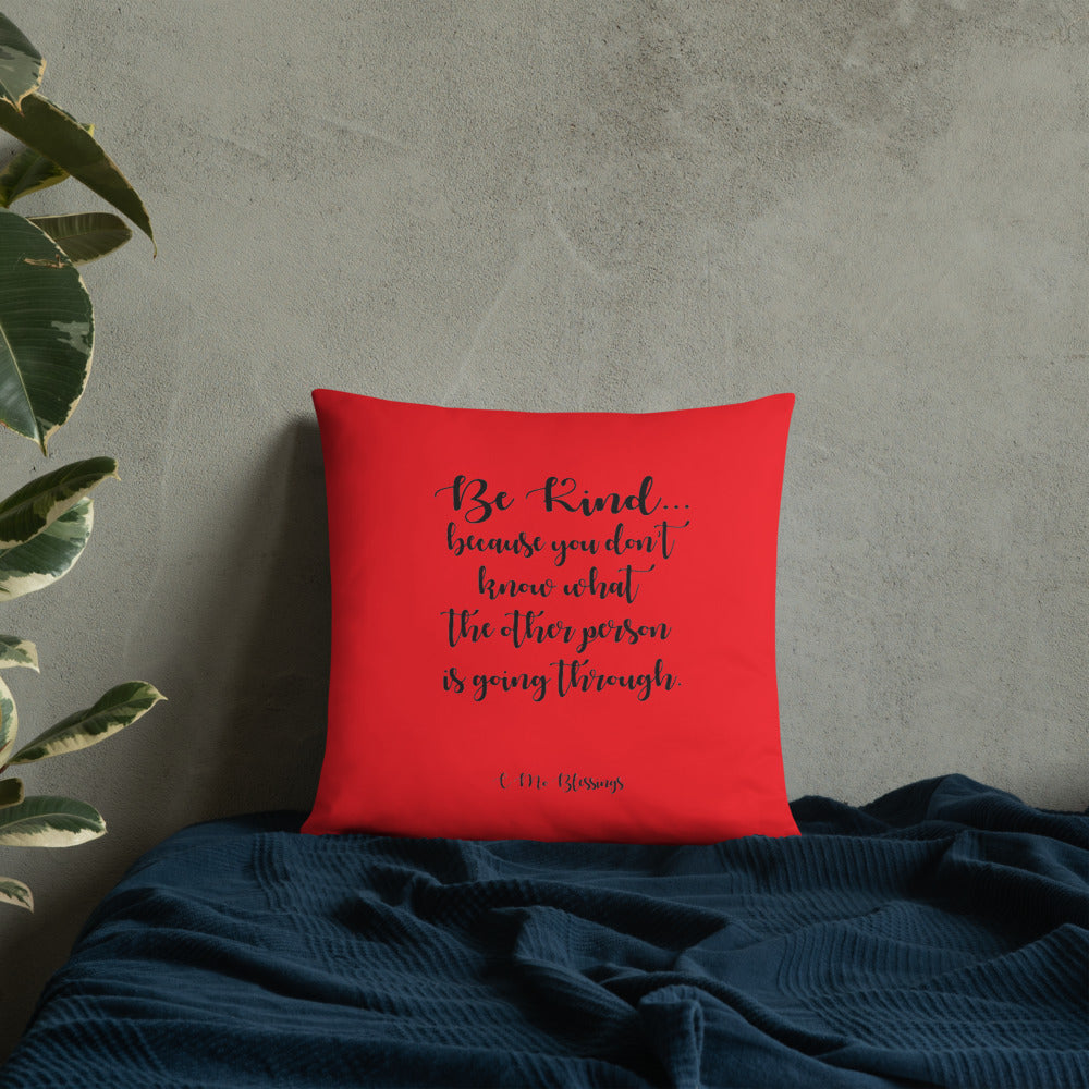 Be Kind (Red) Throw Pillow