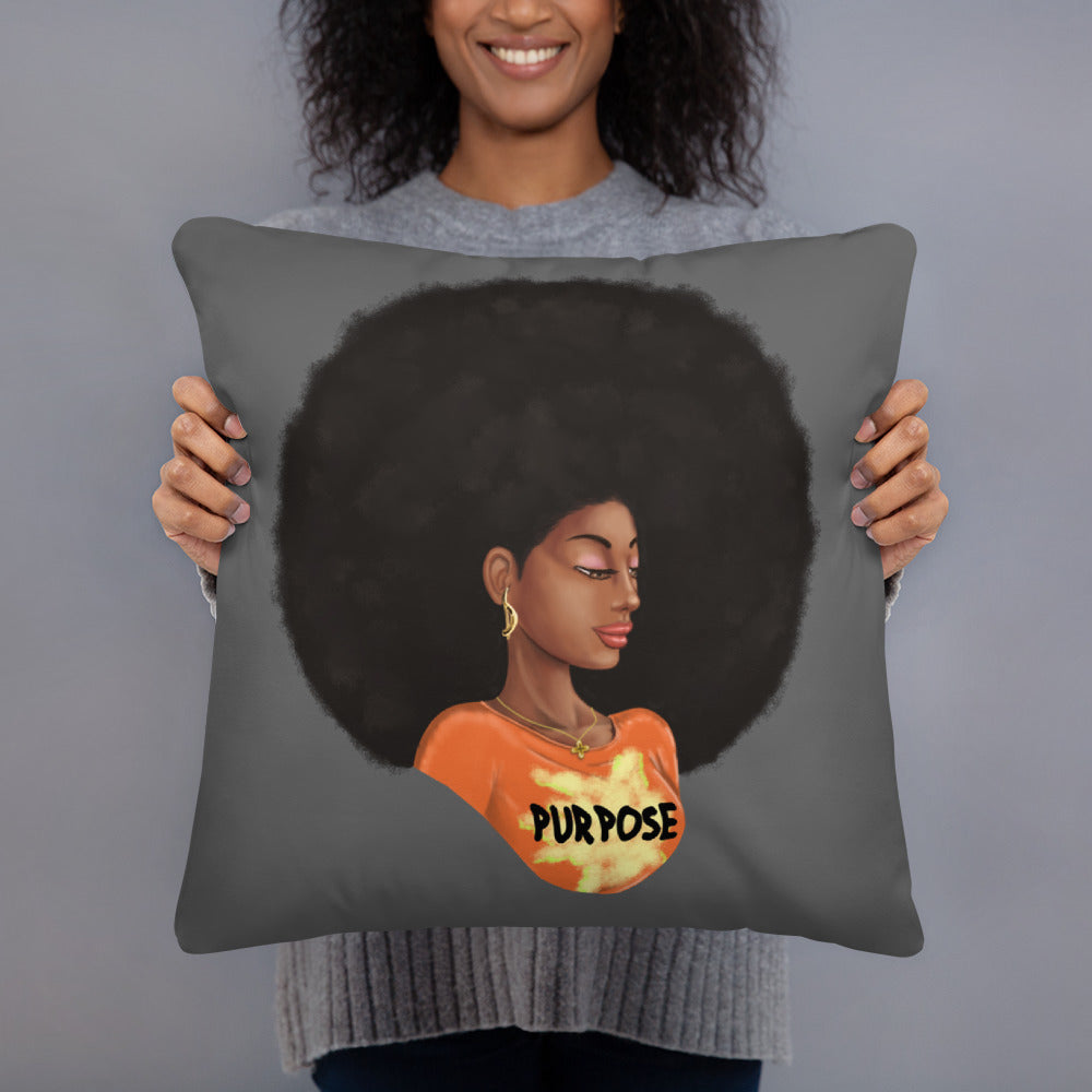 Purpose (Gray) Throw Pillow
