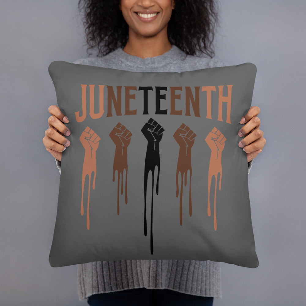 Juneteenth (Gray) Throw Pillow