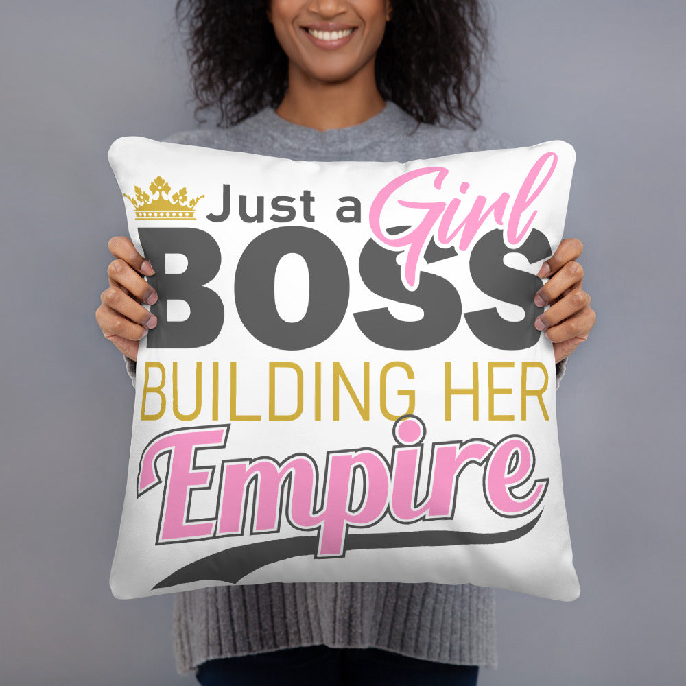 Girl Boss (White) Throw Pillow
