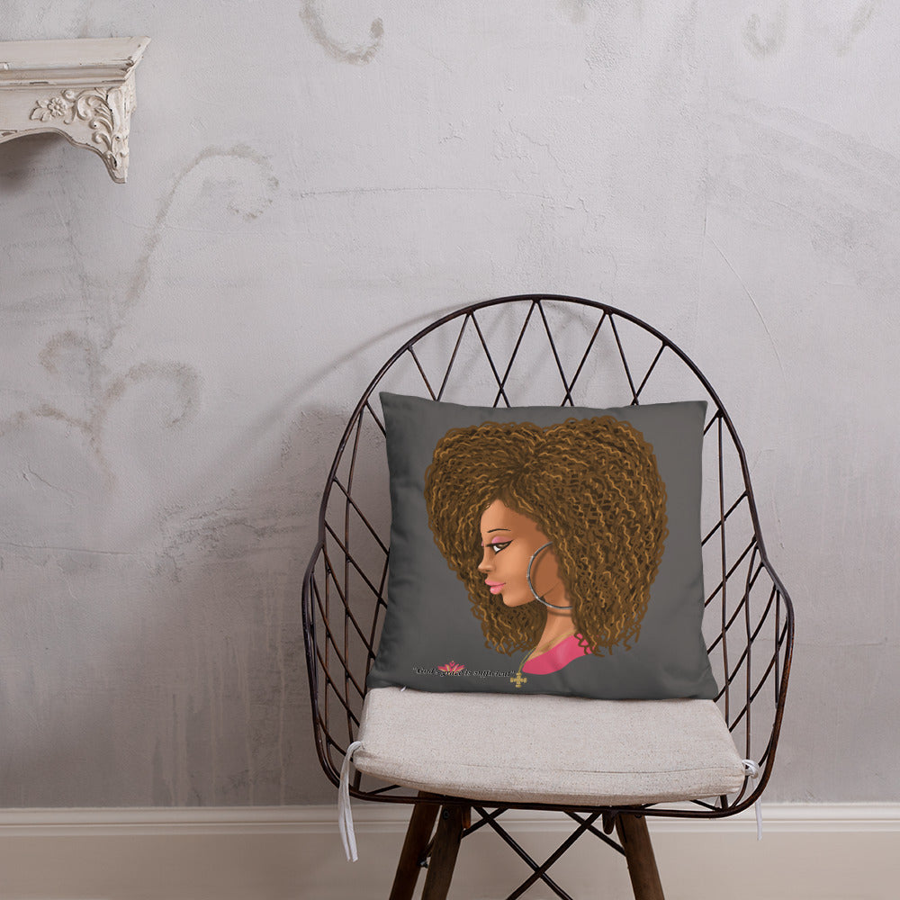 God's Grace is Sufficient (Gray) Throw Pillow