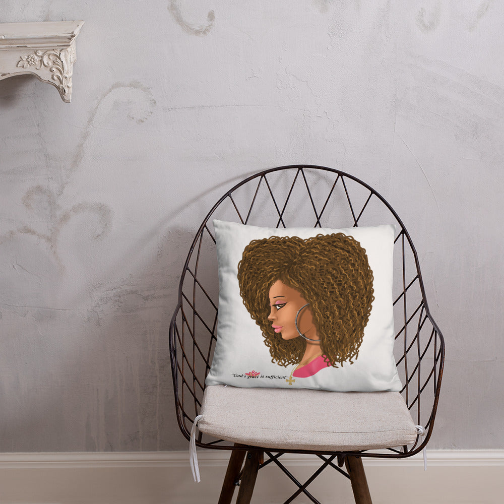 God's Grace is Sufficient (White) Throw Pillow