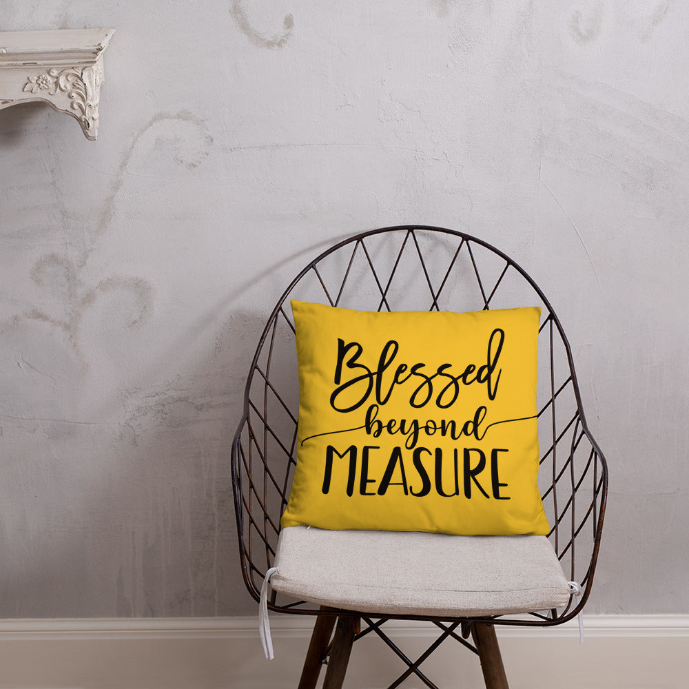 Blessed Beyond Measure (Yellow) Throw Pillow