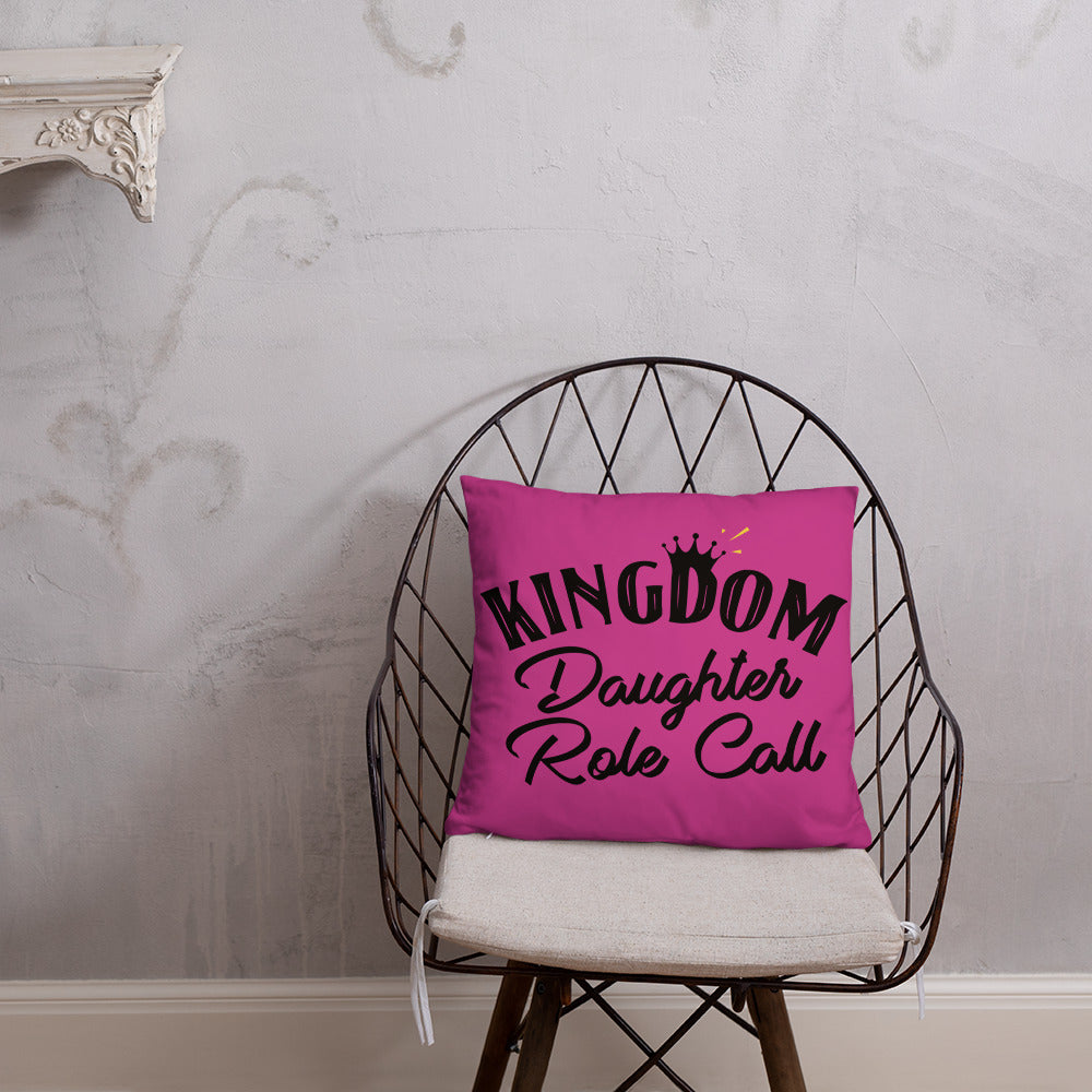Kingdom Daughter Role Call (Pink) Throw Pillow