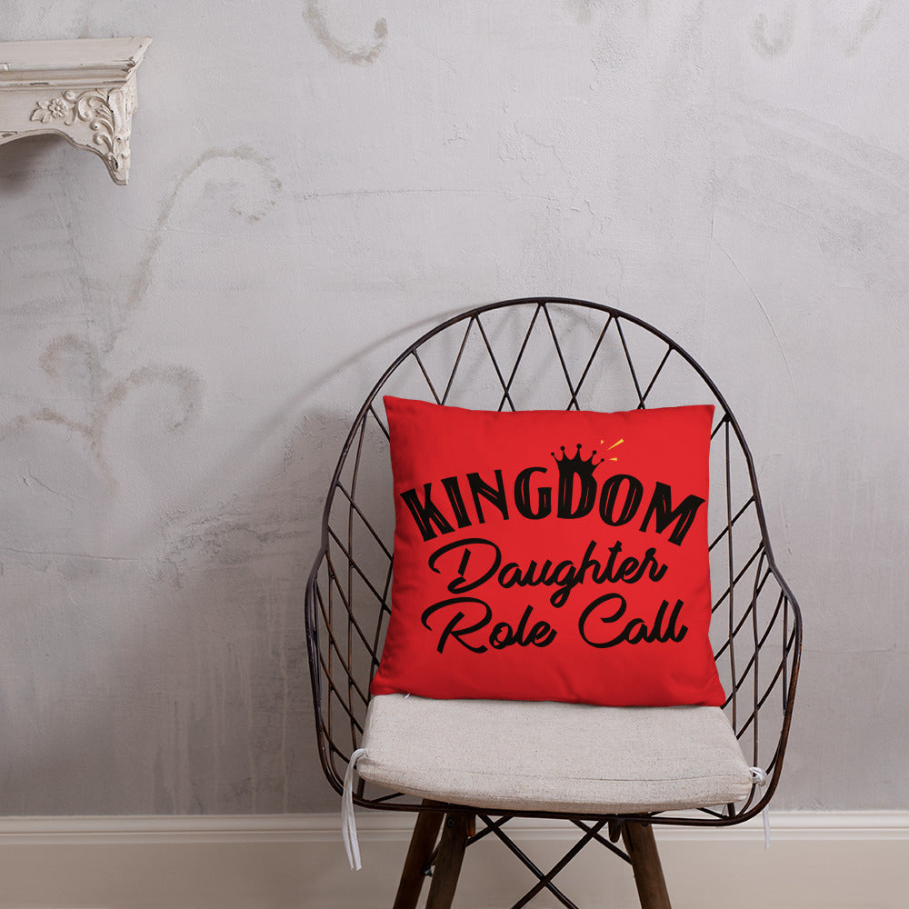 Kingdom Daughter Role Call (Red) Throw Pillow