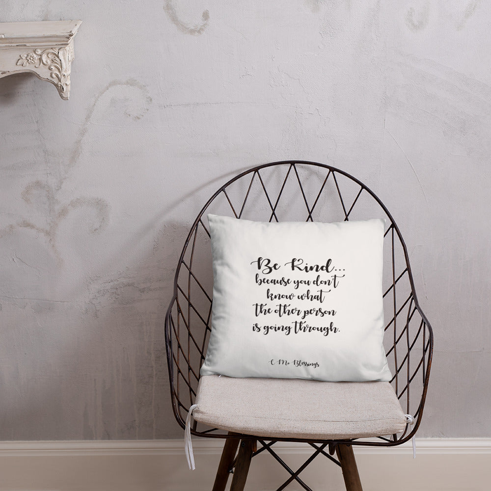 Be Kind (White) Throw Pillow