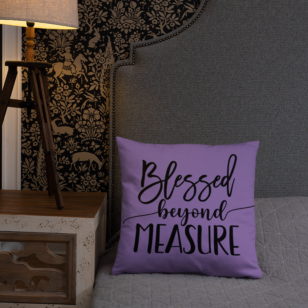 Blessed Beyond Measure (Purple) Throw Pillow