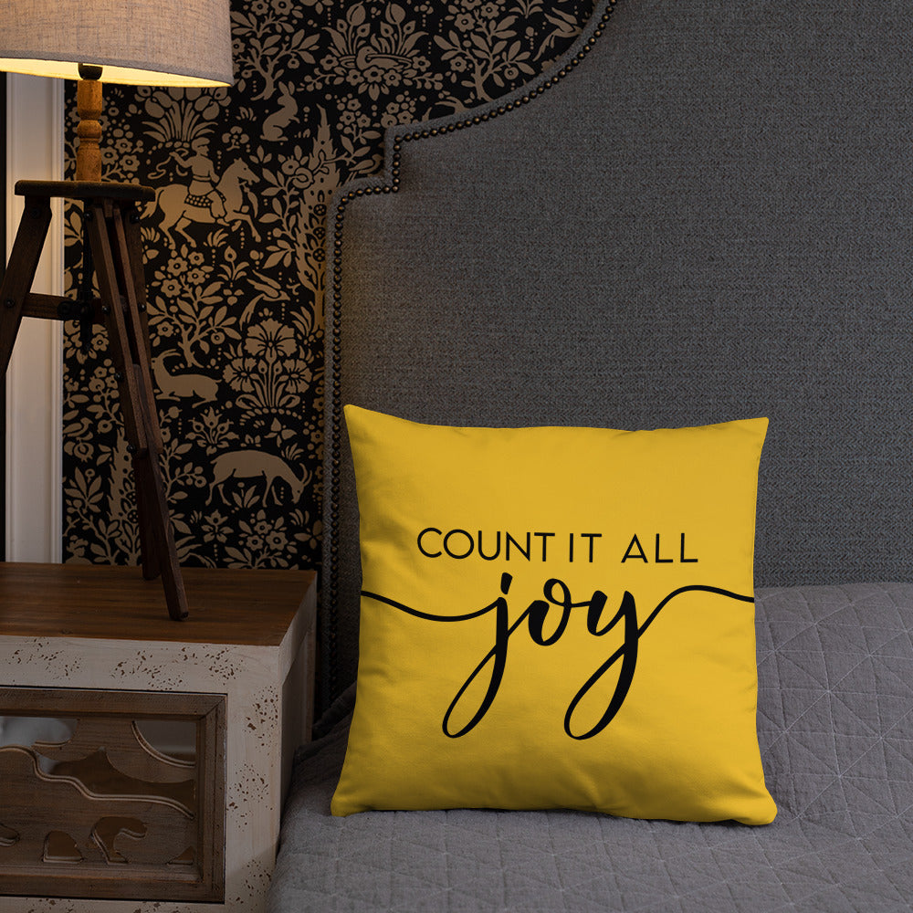 Count it All Joy (Yellow) Throw Pillow