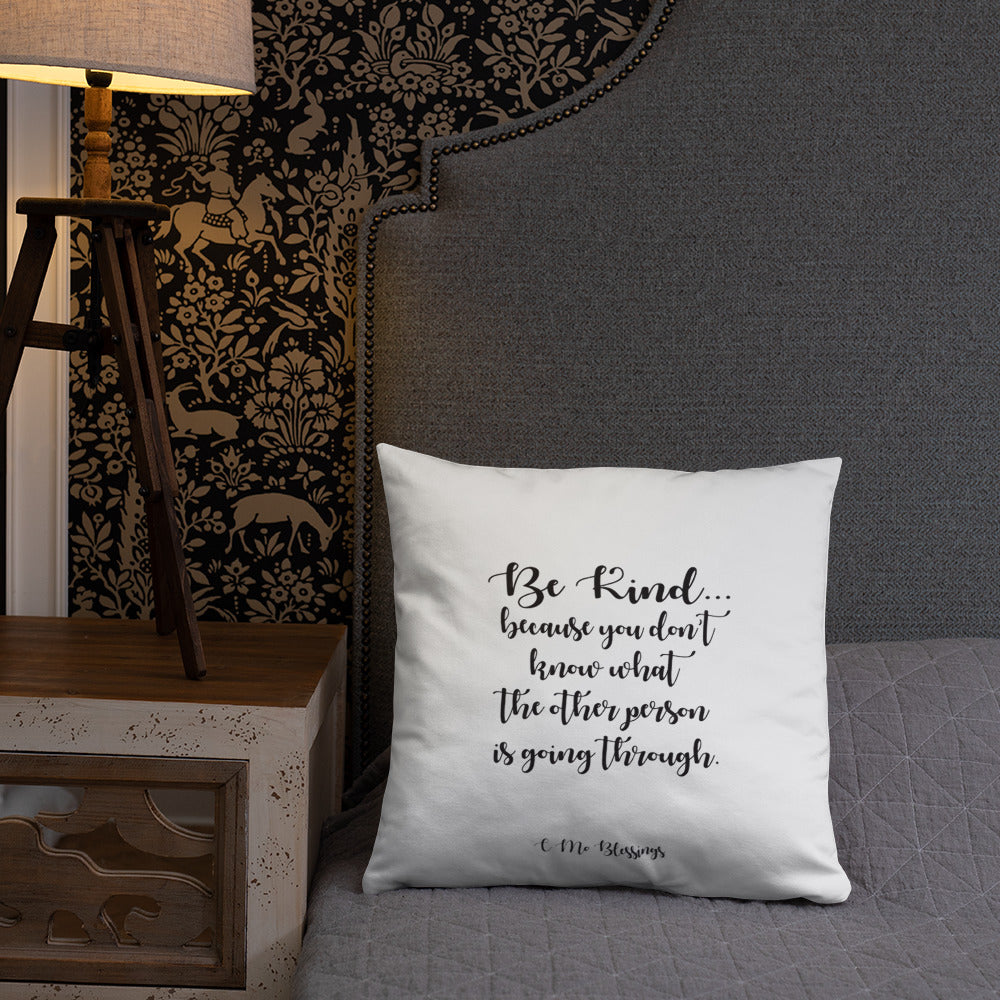 Be Kind (White) Throw Pillow