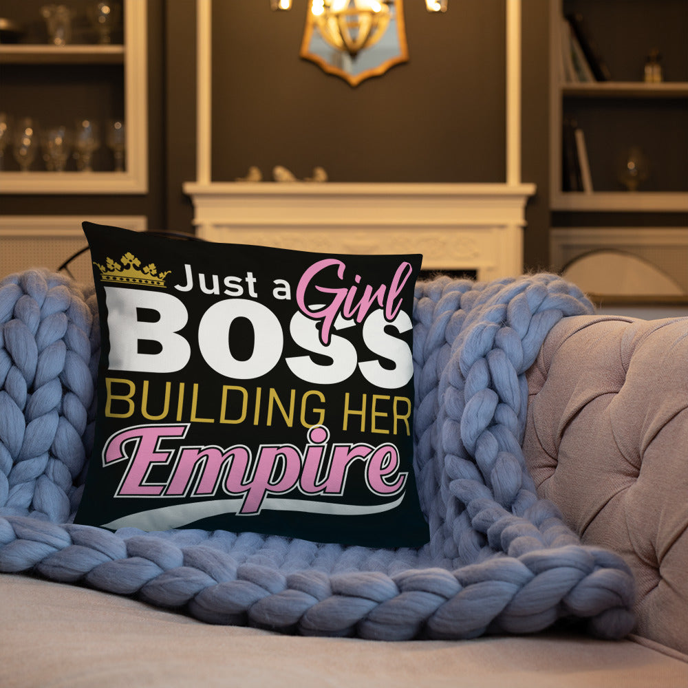 Girl Boss (Black) Throw Pillow
