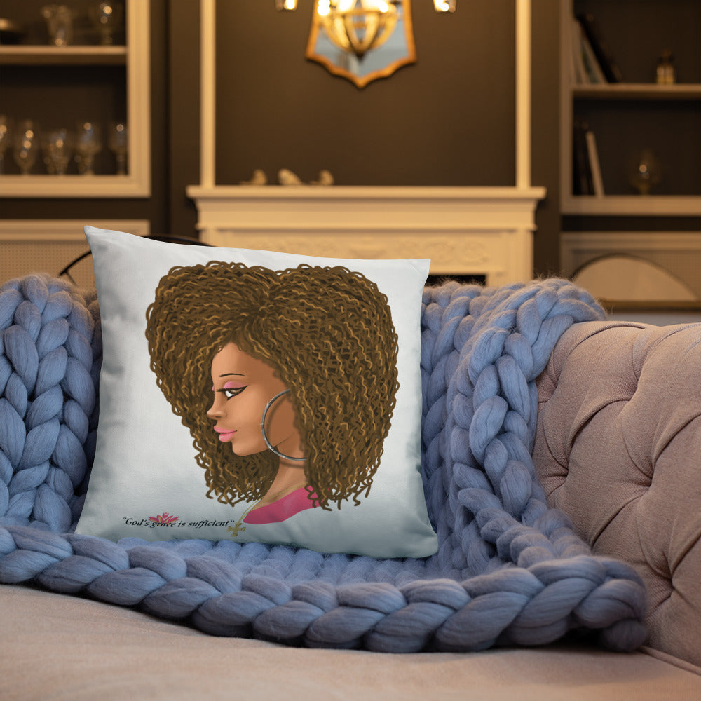 God's Grace is Sufficient (White) Throw Pillow