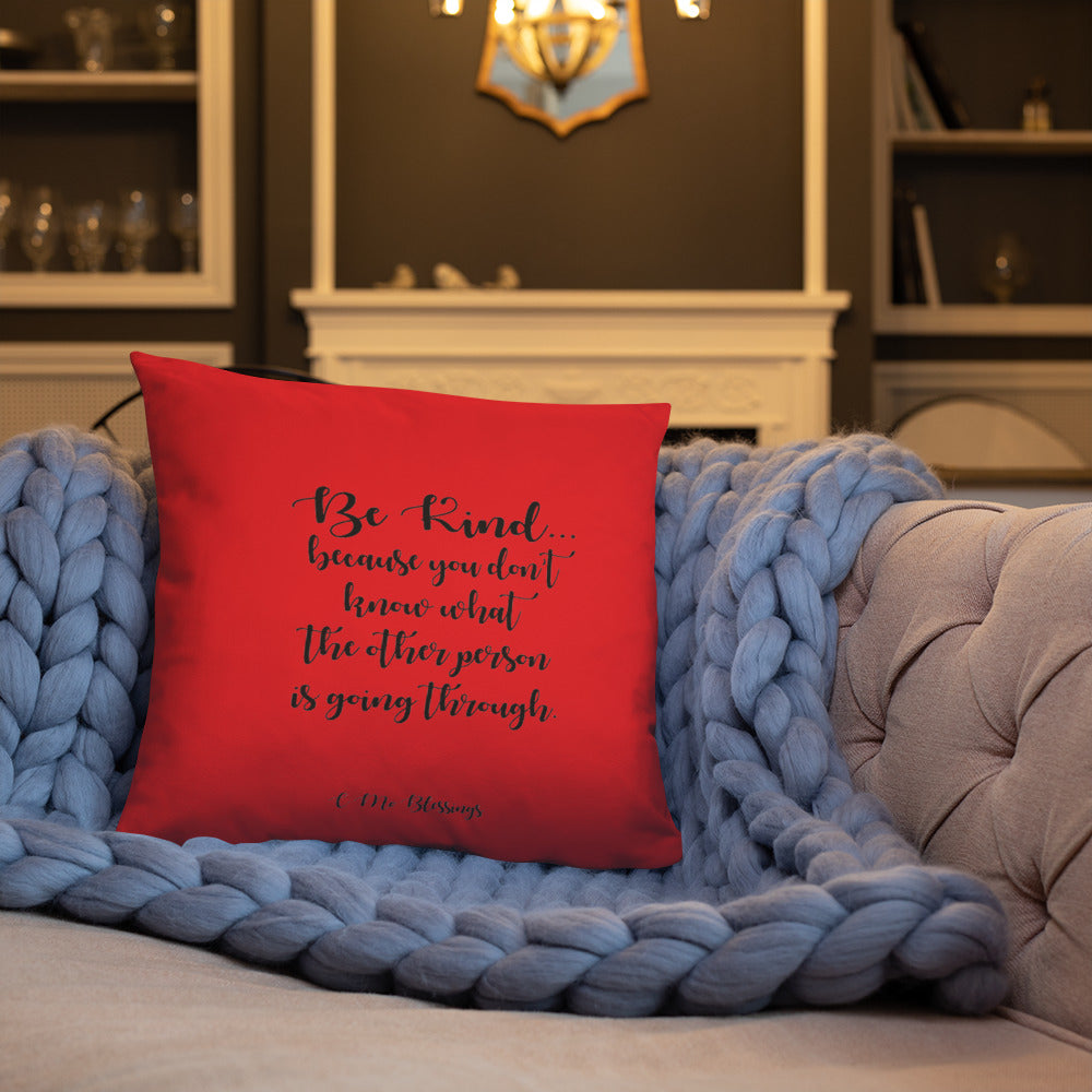 Be Kind (Red) Throw Pillow