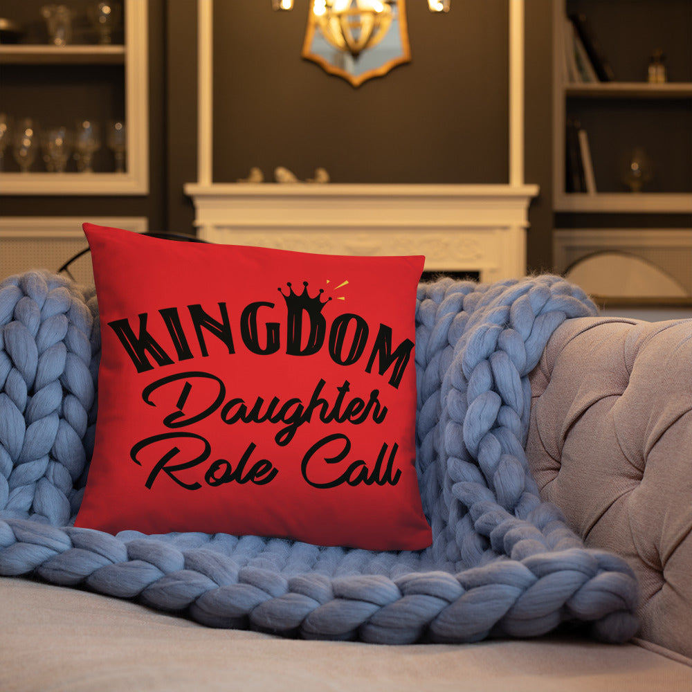 Kingdom Daughter Role Call (Red) Throw Pillow