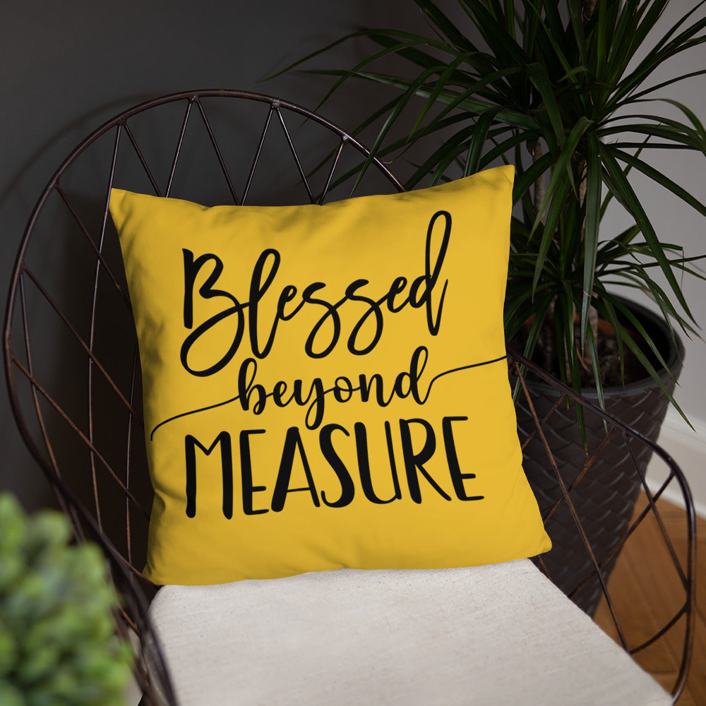 Blessed Beyond Measure (Yellow) Throw Pillow