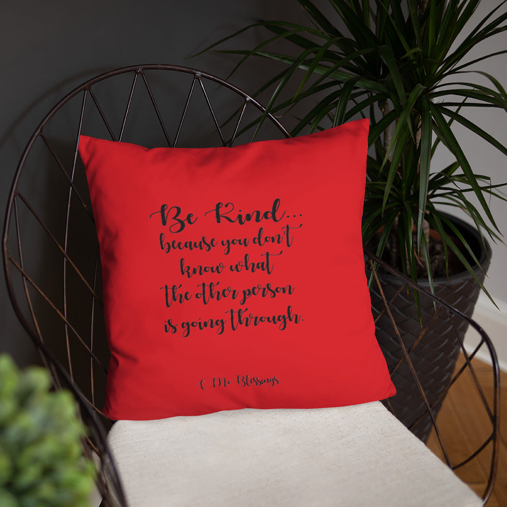 Be Kind (Red) Throw Pillow