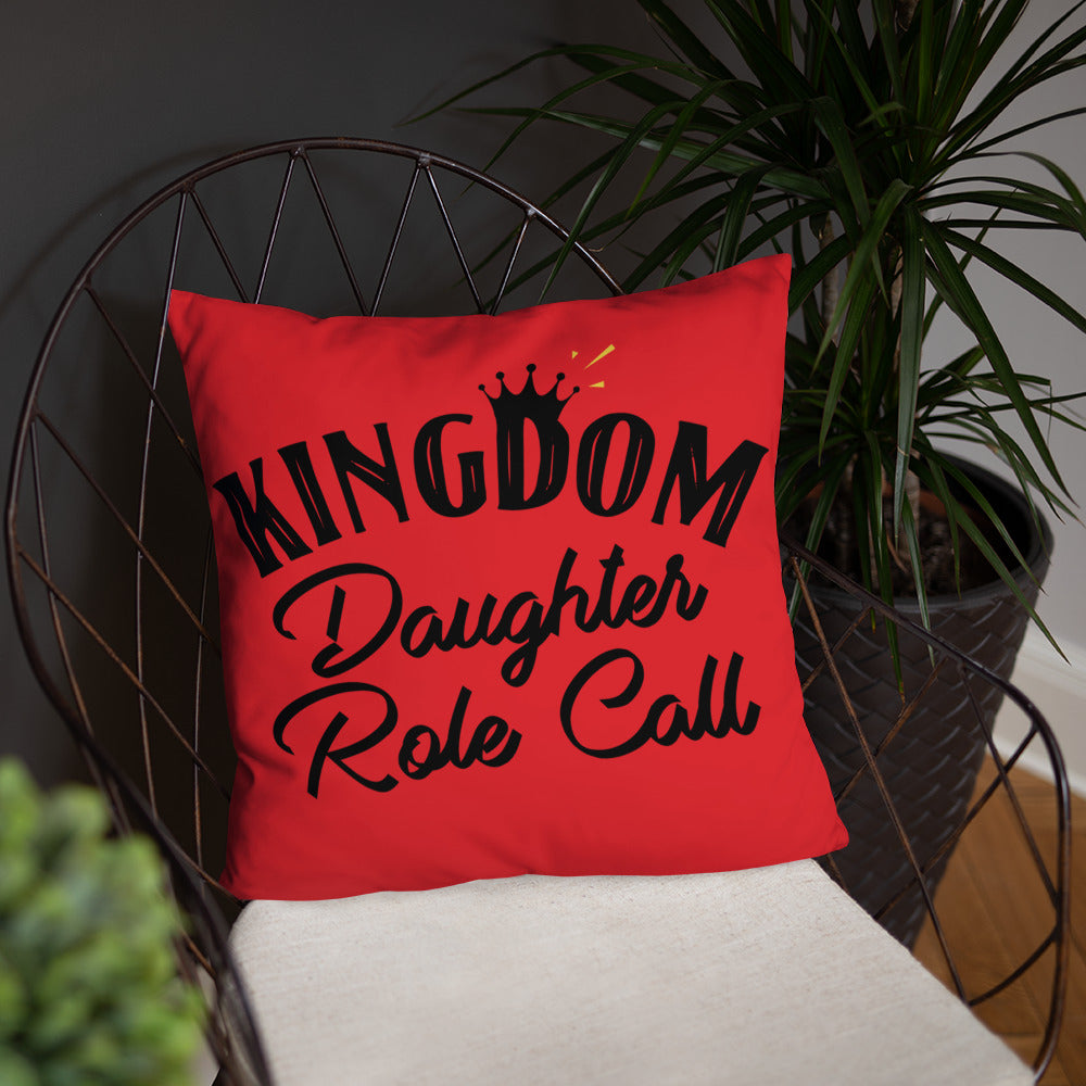 Kingdom Daughter Role Call (Red) Throw Pillow