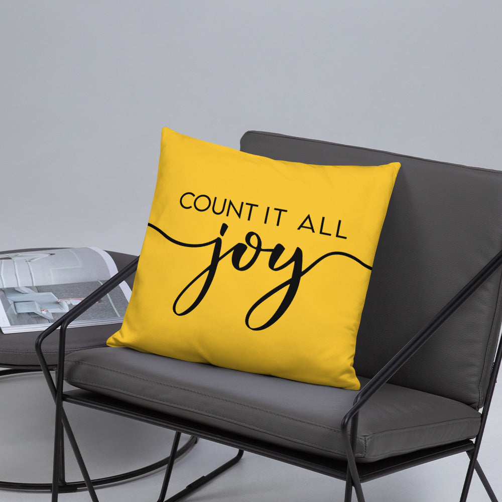 Count it All Joy (Yellow) Throw Pillow
