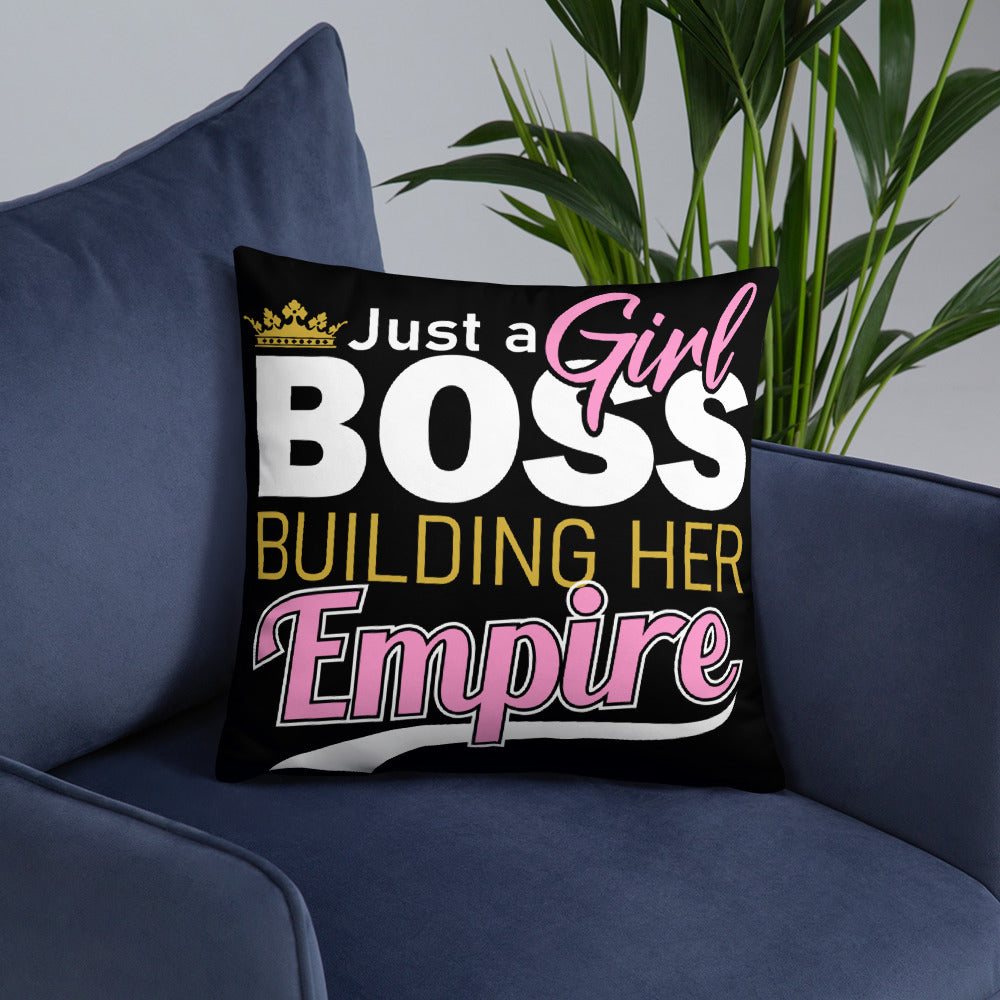 Girl Boss (Black) Throw Pillow