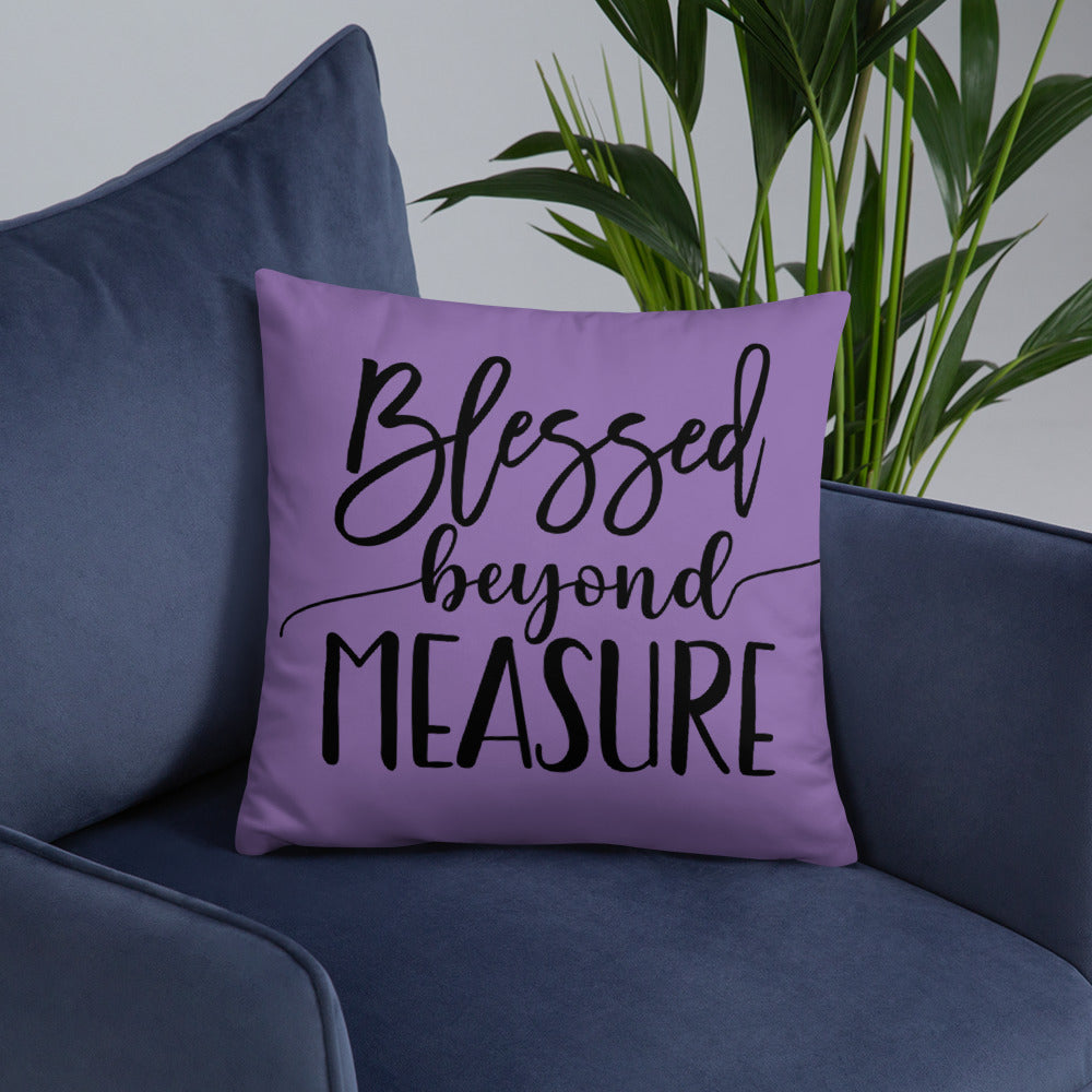 Blessed Beyond Measure (Purple) Throw Pillow