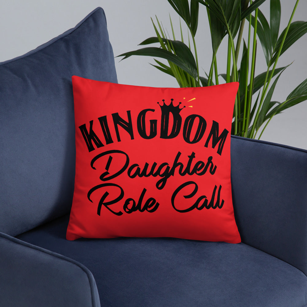 Kingdom Daughter Role Call (Red) Throw Pillow