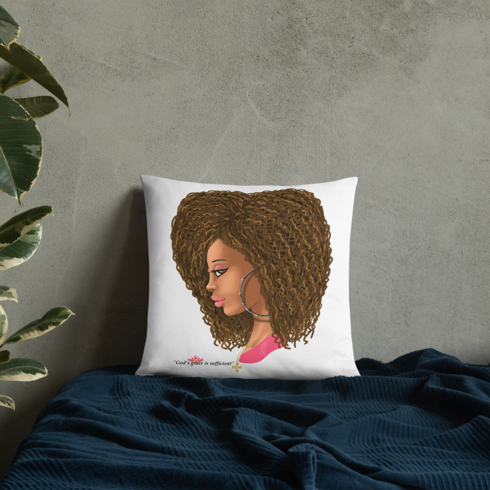 God's Grace is Sufficient (White) Throw Pillow